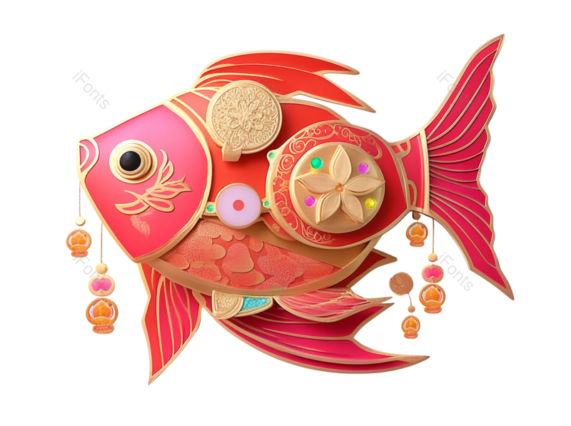卡通图片,锦鲤元素,金币PNG,弹窗免抠素材